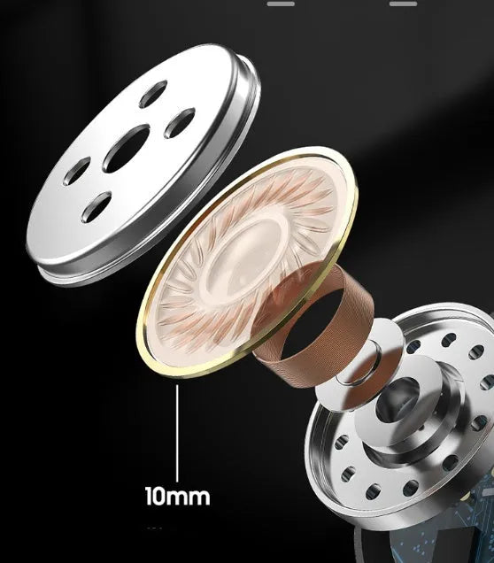 Black and white wireless Bluetooth in-ear headphones with type-C charging case