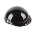 ABS pet toy helmet in black with rivet link belt and sponge pad inside, shown in size S, M or L