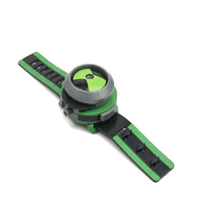 Ben 10 Omnitrix style kids projector watch made of PVC on a child's wrist