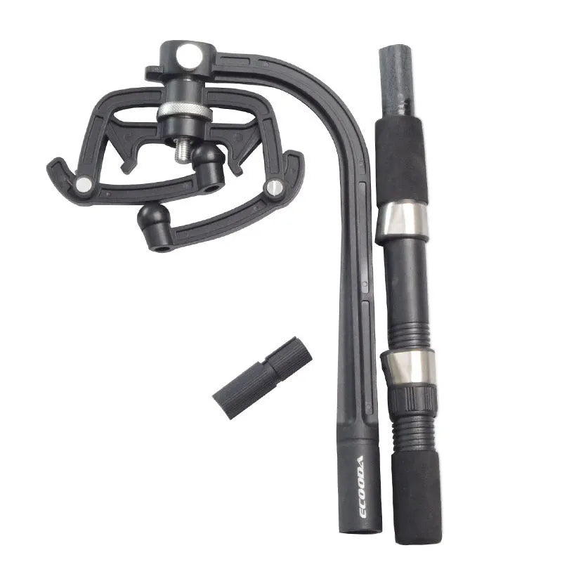 Multifunctional fishing rod, black ABS engineering plastic stream pole, 300g, package size 30cm x 21.5cm