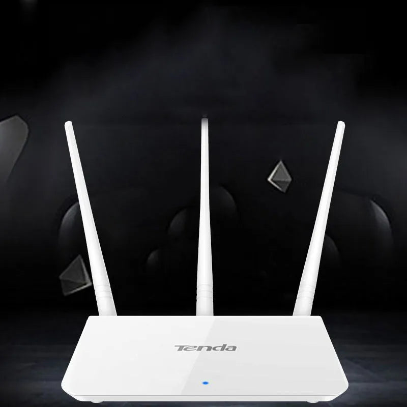 White dual-band wireless router with 2.4GHz and 5GHz support for broadband connectivity