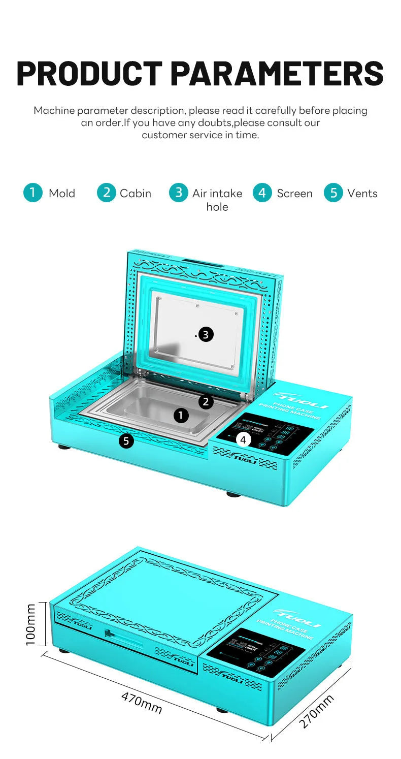 Metal phone case transfer printing press machine for heat transfer customisation