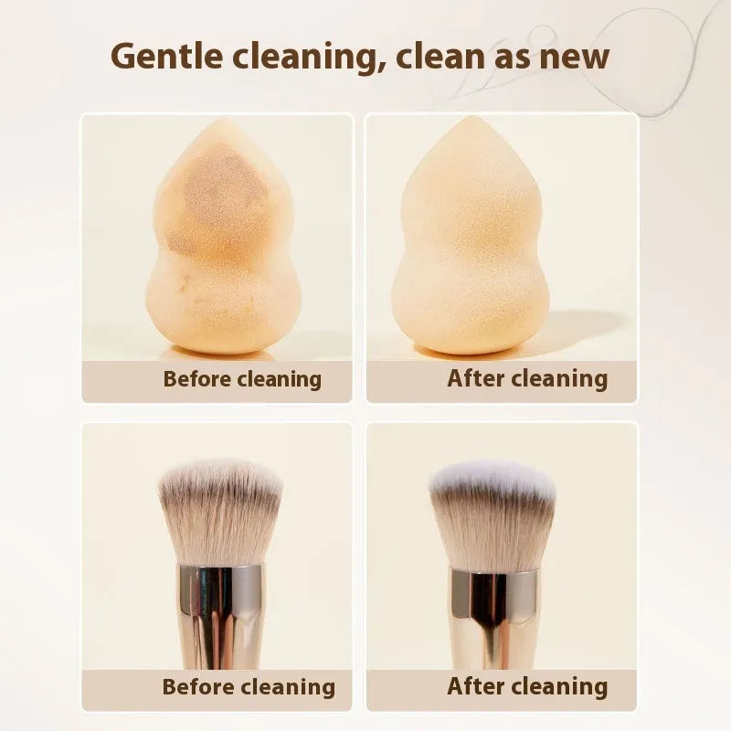 Beauty blender cleaning kit with 80ml cleaner and 75ml wash-free spray bottle