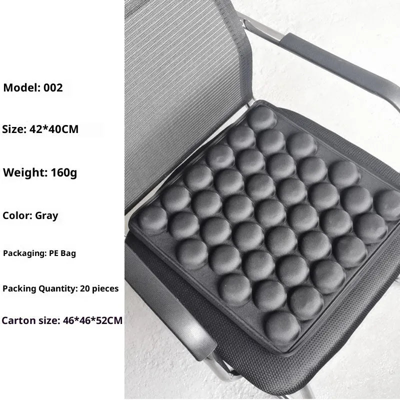 5D non-inflatable car seat cushion with foam filler and spandex cover, 45x45cm, in black or grey