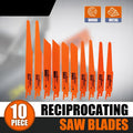 Multi-function bi-metal reciprocating saw blade combination set 10 pieces in storage packaging