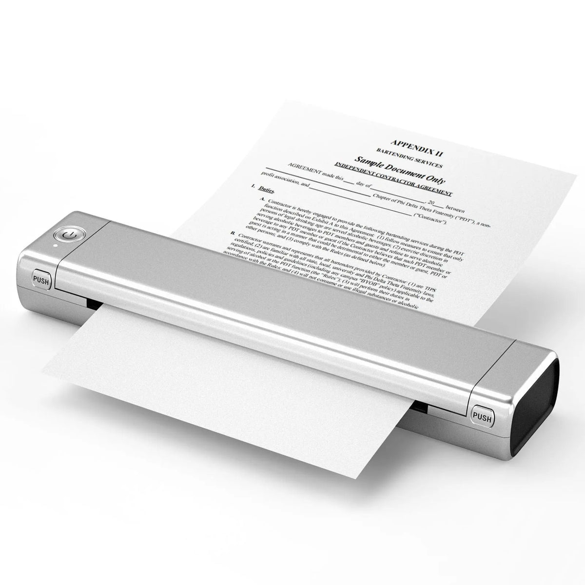 Phomemo M08F A4 portable thermal printer in compact design with multiple colour options