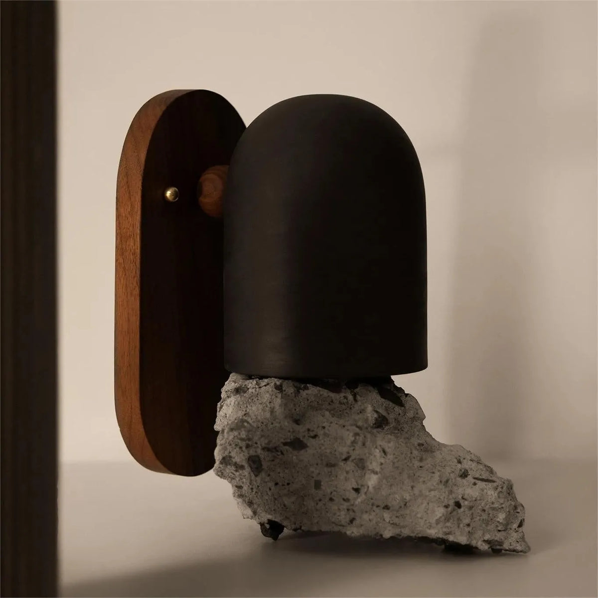 Japanese Zen ball light in black as wall lamp with 350-degree rotation for hallway