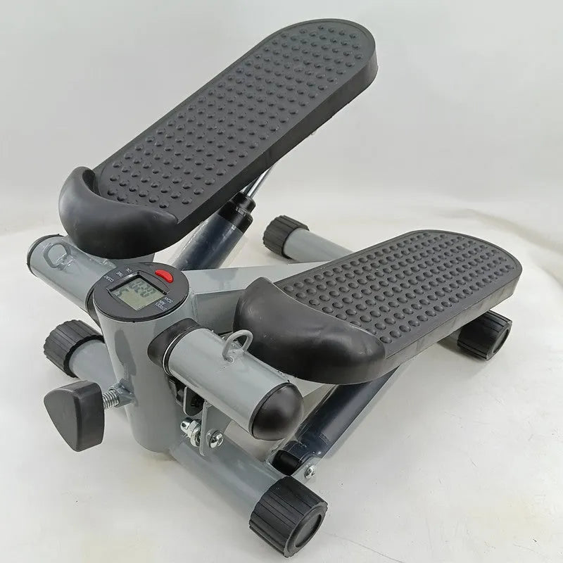 Silver grey hydraulic pedal exercise machine for waist slimming and home fitness