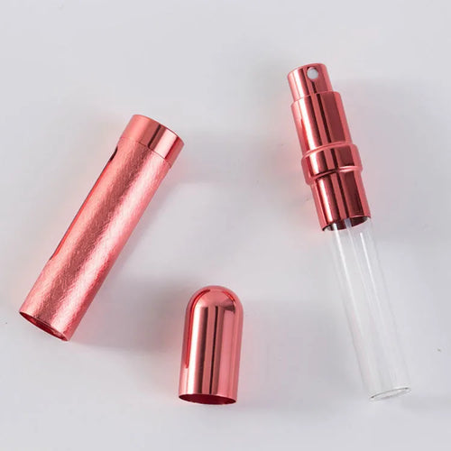 12ml aluminium portable perfume bottle with glass liner in six colour options.