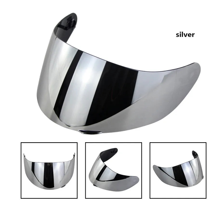 Polycarbonate motorcycle helmet lens in iridescent colour, one size, with K5 K3SV lens base compatibility