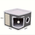 Double-layer dark gray cloth cat nest villa 39x39x32cm foldable pet bed
