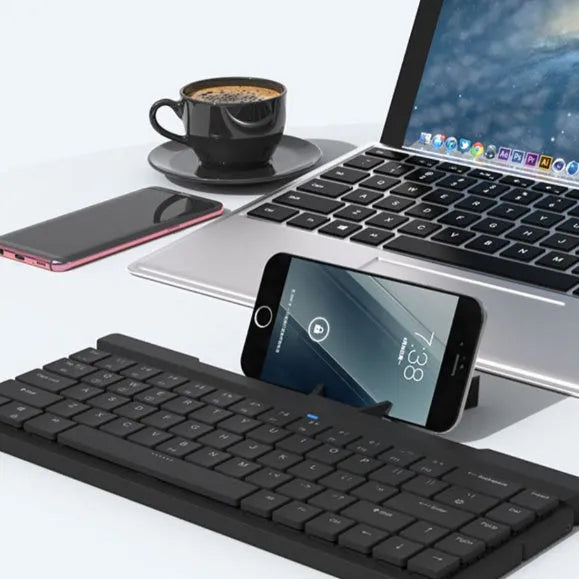 RK925 Bluetooth mechanical keyboard with low axis, black casing, for computer tablet and phone use
