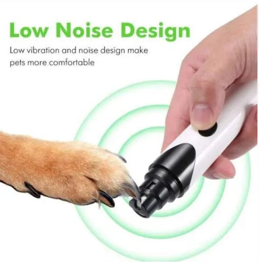 Pet nail grinder with USB charging and detachable grinding wheel for cats, dogs, and small pets