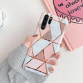 Electroplated marbled TPU mobile phone case in multiple colour options for Huawei and Samsung phones