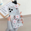 Green leaf flower transparent silicone phone case back cover for iPhone models