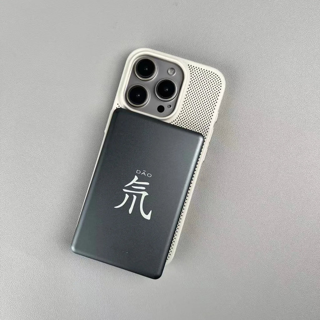 Green frosted magnetic hard phone case for iPhone, showing shockproof and heat dissipation features.