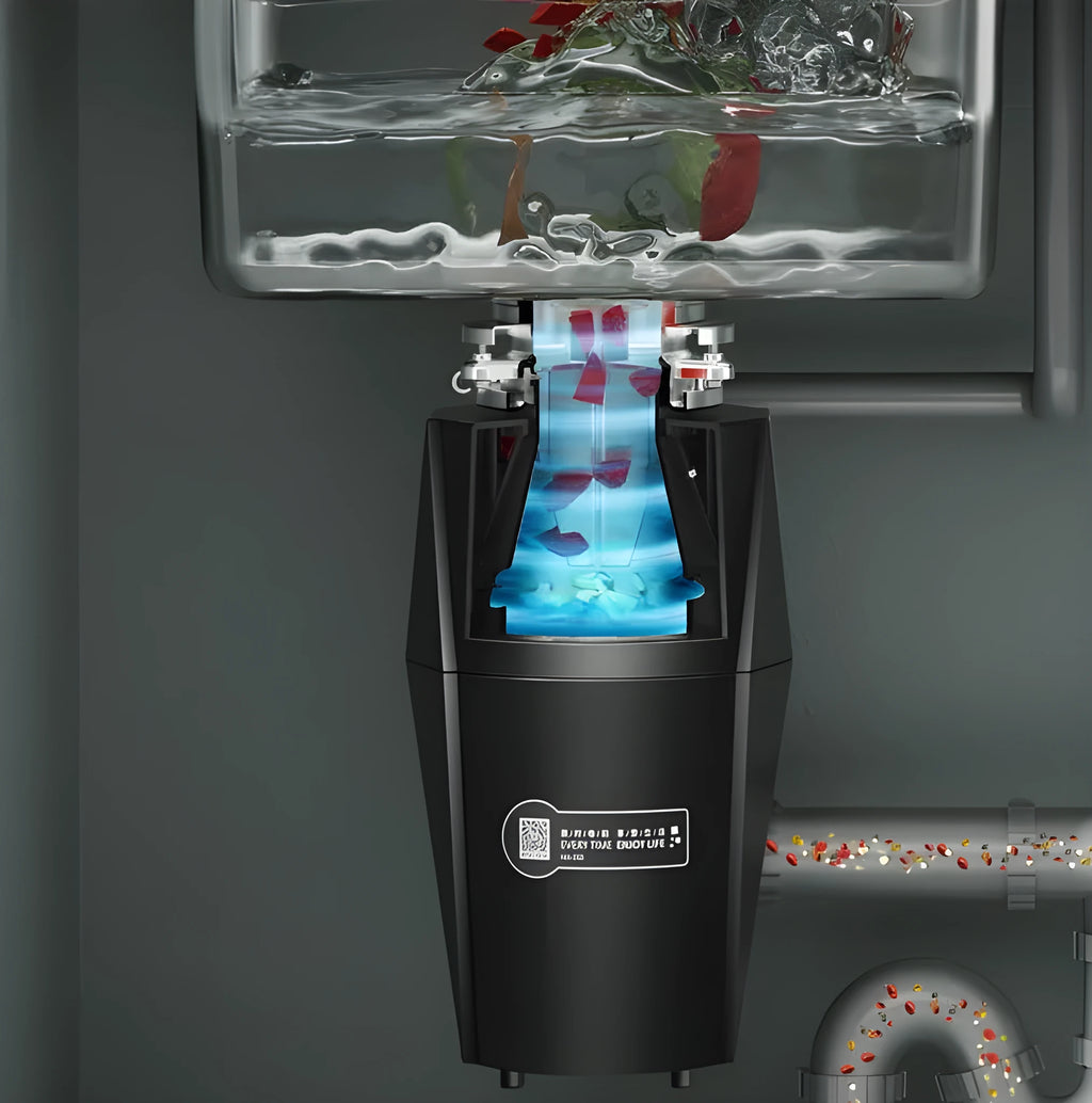 Household kitchen garbage disposal machine 800W villa type metal plastic construction black colour under sink