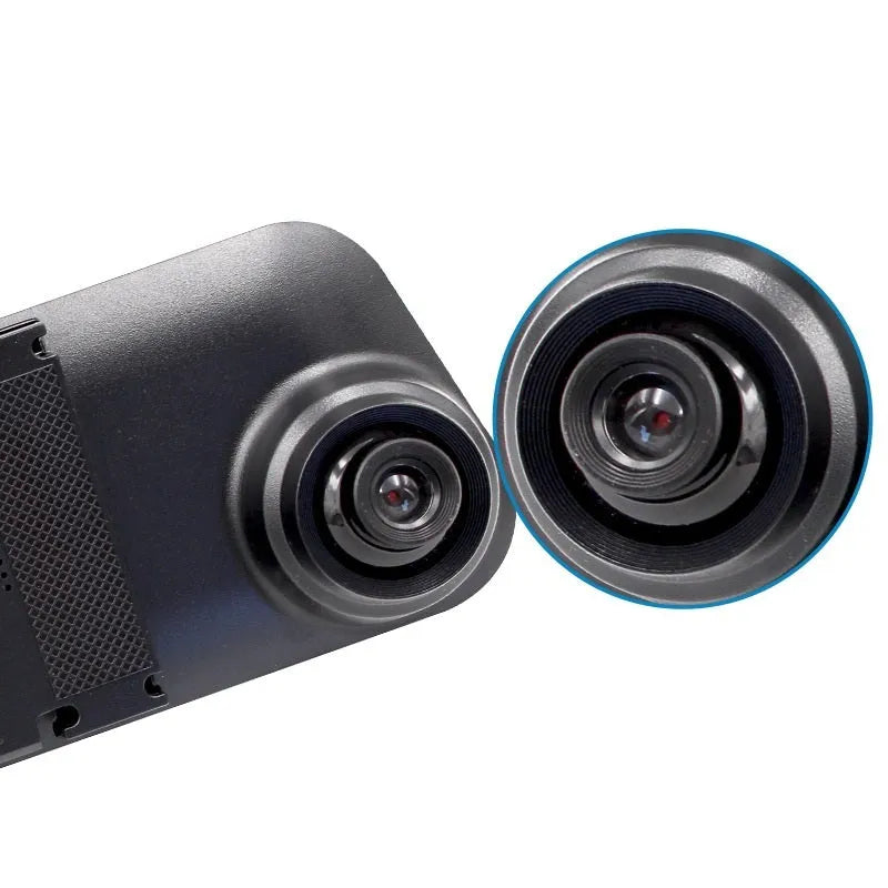 New 4.0 inch black rear view mirror dashcam with 1080P HD recording and 120° front lens