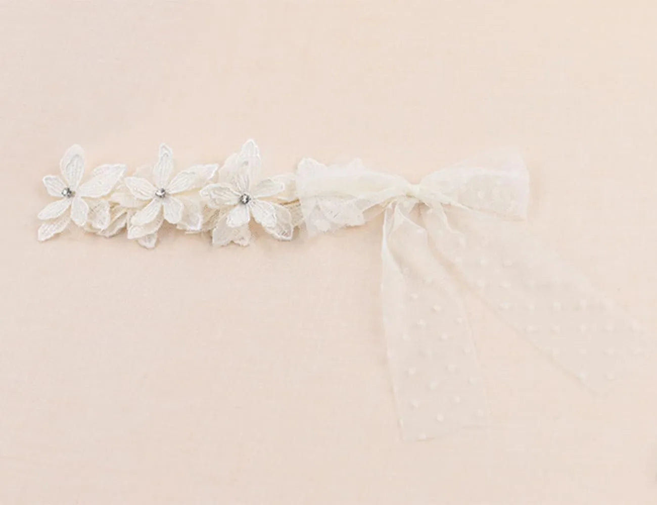 Baby girls cute bow-knot headband with lace floral design elastic non-toxic 8-22 inches
