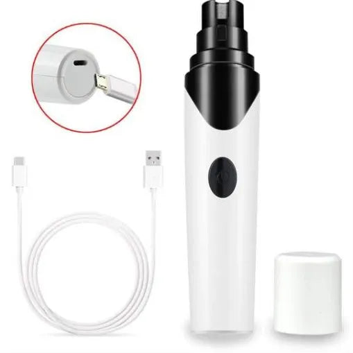 Pet nail grinder with USB charging and detachable grinding wheel for cats, dogs, and small pets