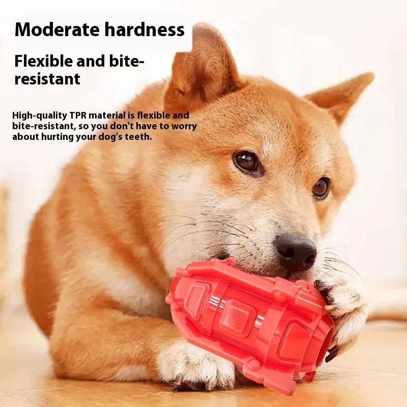 Pet food leakage toy dog bite creative in bright red TPR material