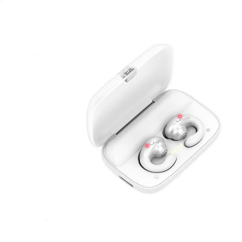 S19 over-ear bone conduction headphones Bluetooth 5.0 ear clip design waterproof stereo headset black