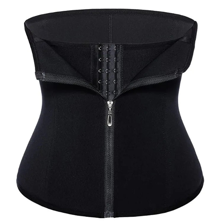 Black neoprene zipper three-breasted belt corset body girdle for waist shaping and postpartum support