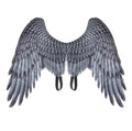 Halloween 3D angel wings in white non-woven fabric with elastic straps on child