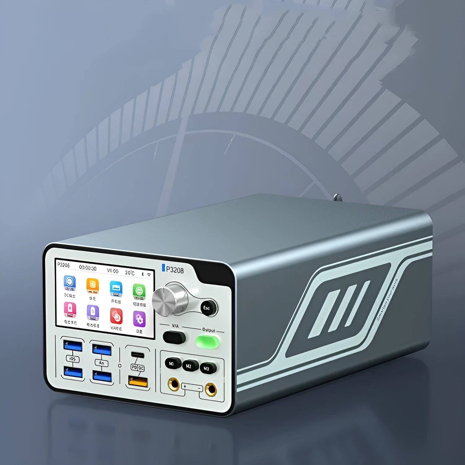 320W intelligent regulated power supply with 3.0-inch display for electronic testing and device maintenance