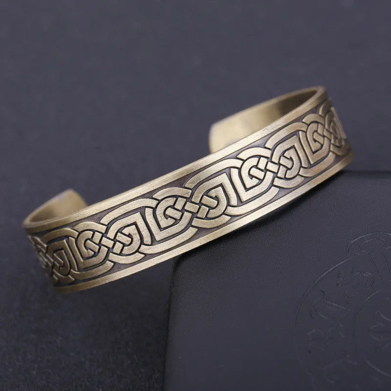 Unisex alloy health magnet bracelet with geometric design and electroplated bronze or rose gold finish