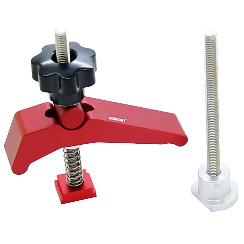 Red aluminium alloy woodworking bench block slide holder with flat mouth explosion-proof design