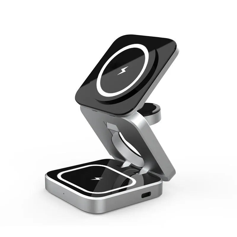 Desktop wireless charging bracket with folding design for Apple Samsung Google Pixel Watch