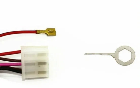 Set of steel needle retractors with colour-coded handles for automotive wire removal in mechanical repair