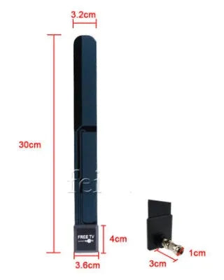 Black Clear TV Key indoor digital satellite HDTV antenna receiver, 50g FR-4 fibre, single unit in OPP bag