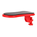 Ergonomic computer hand bracket mouse wrist pad in black leather finish with non-slip rubber base on a desk