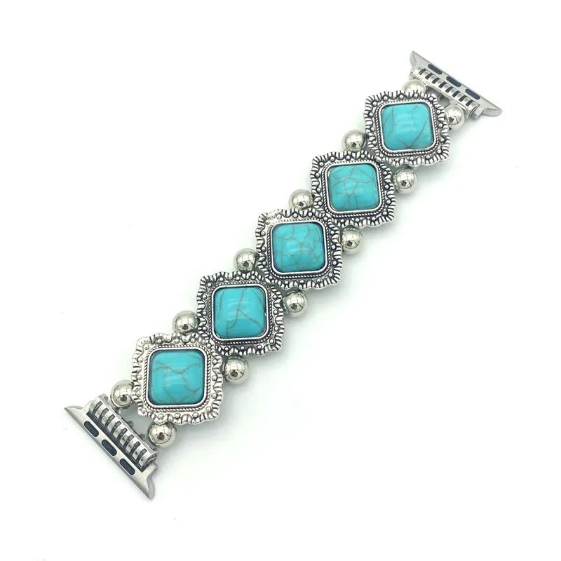 Bohemian turquoise smart watch strap for 38mm to 49mm watches, 15cm length, fashion style