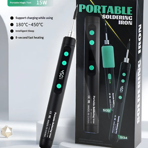 15W portable spot welding pen tool with rubber handle and USB charging interface
