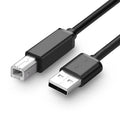 Black USB square port printer cable with pure copper core and 480Mbps transfer rate, available in 1m to 5m lengths.