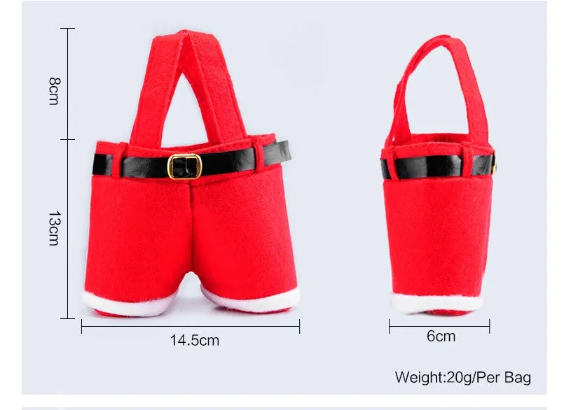 Red velvet Christmas candy bag, 21 x 14.5cm drawstring pouch for wedding favours and holiday treats