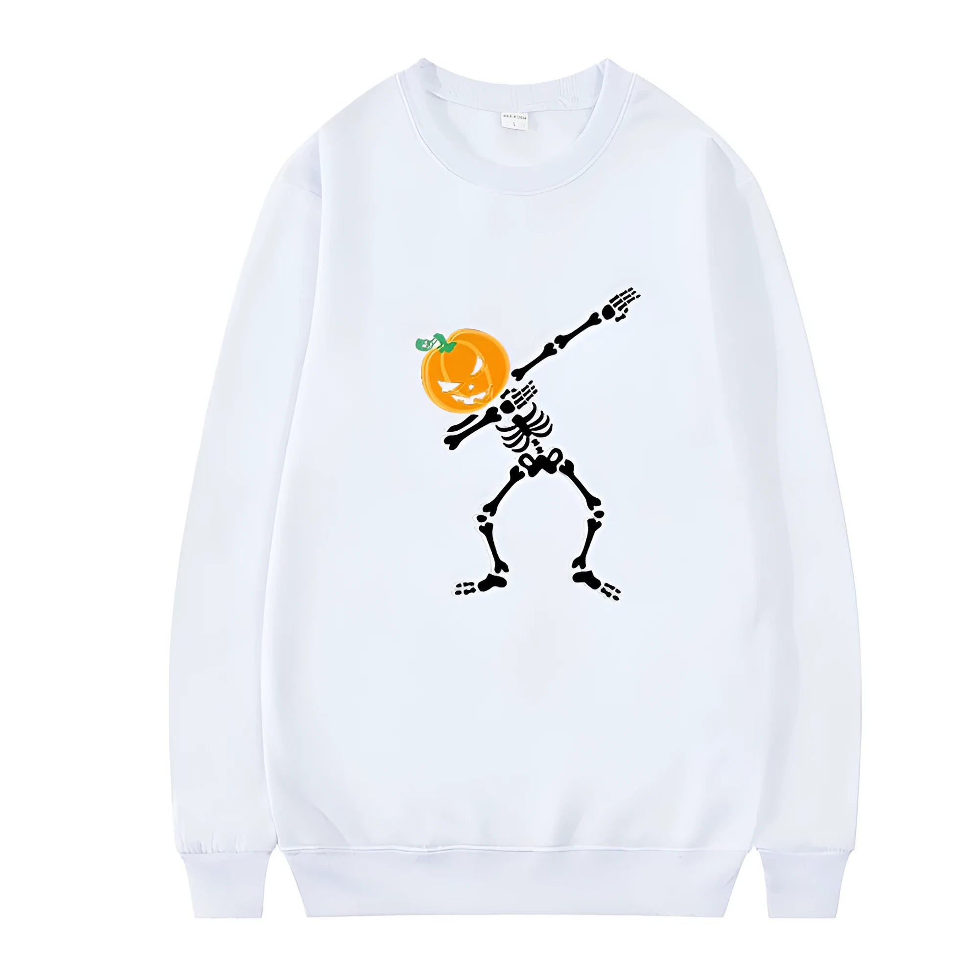 Women's casual printed long sleeve crew neck top in a cotton polyester blend fabric.
