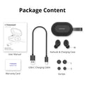 Tronsmart Spunky Beat black Bluetooth earphones with touch controls and charging case.