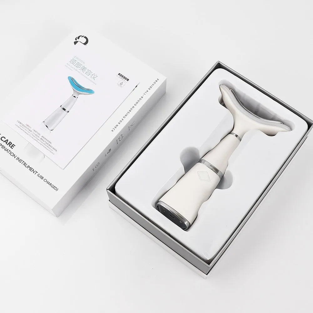 White double chin neck wrinkle remover device made from ABS plastic with microcurrent technology