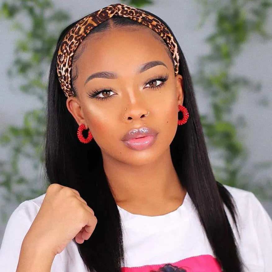 Ice Hair Band Wig Hood in real hair natural colour turban style, 12 to 26 inch option for ladies