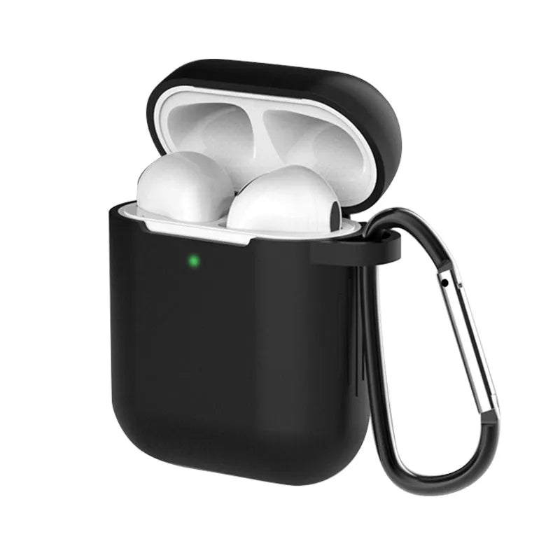 Silicone clamshell protective case for Apple AirPods 1 and 2 in various colours