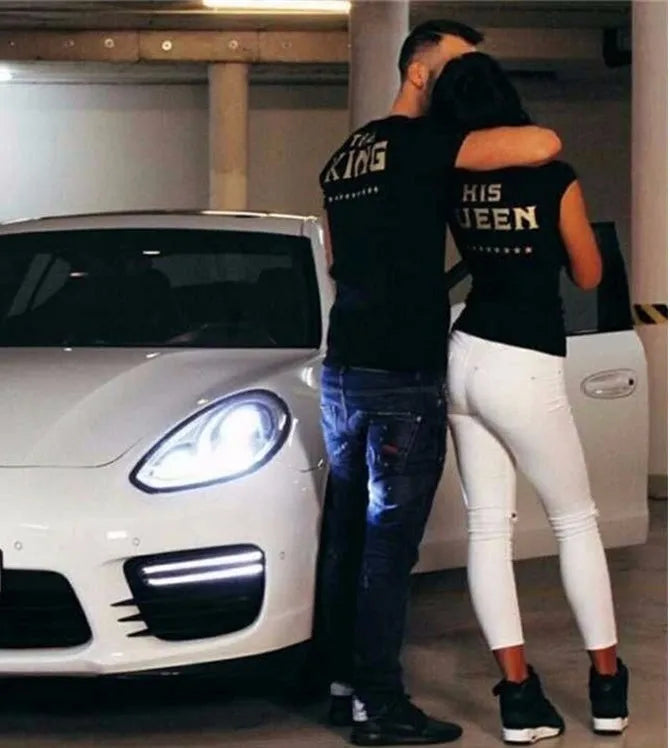 Knitted fabric printed t-shirt for men and women with short sleeves, black colour, street style regular fit