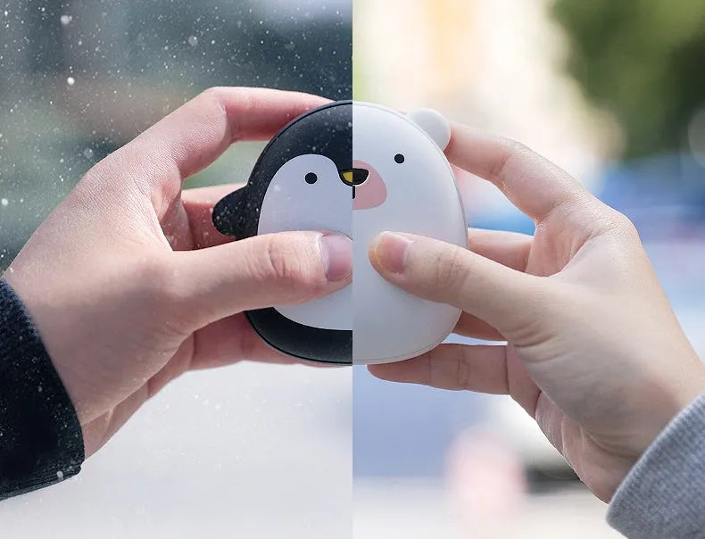 Cartoon penguin polar bear design USB rechargeable electric hand warmer with power bank feature