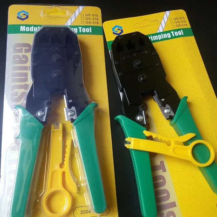 Multifunctional network cable pliers with stainless steel handle and 45# steel clamp head, flat mouth European style