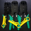 Multifunctional network cable pliers with stainless steel handle and 45# steel clamp head, flat mouth European style