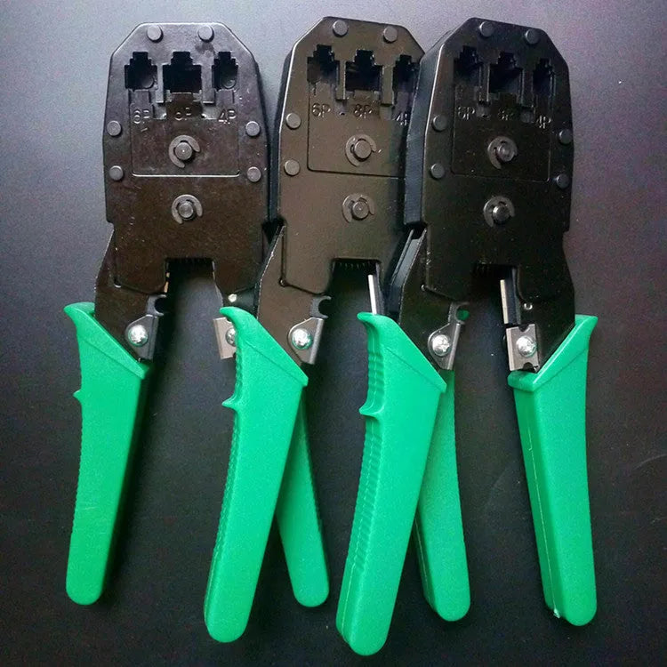 Multifunctional network cable pliers with stainless steel handle and 45# steel clamp head, flat mouth European style