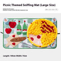 Fabric dog sniffing mat with textured surface for hiding treats in themed colour designs